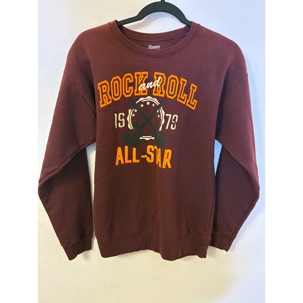 Vintage Hanes Rock and Roll 1979 Sweatshirt Maroon XXL Burgundy Crewneck